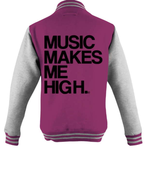 MMMH Unisex Letterman Jacket: Pink/Gray | Black