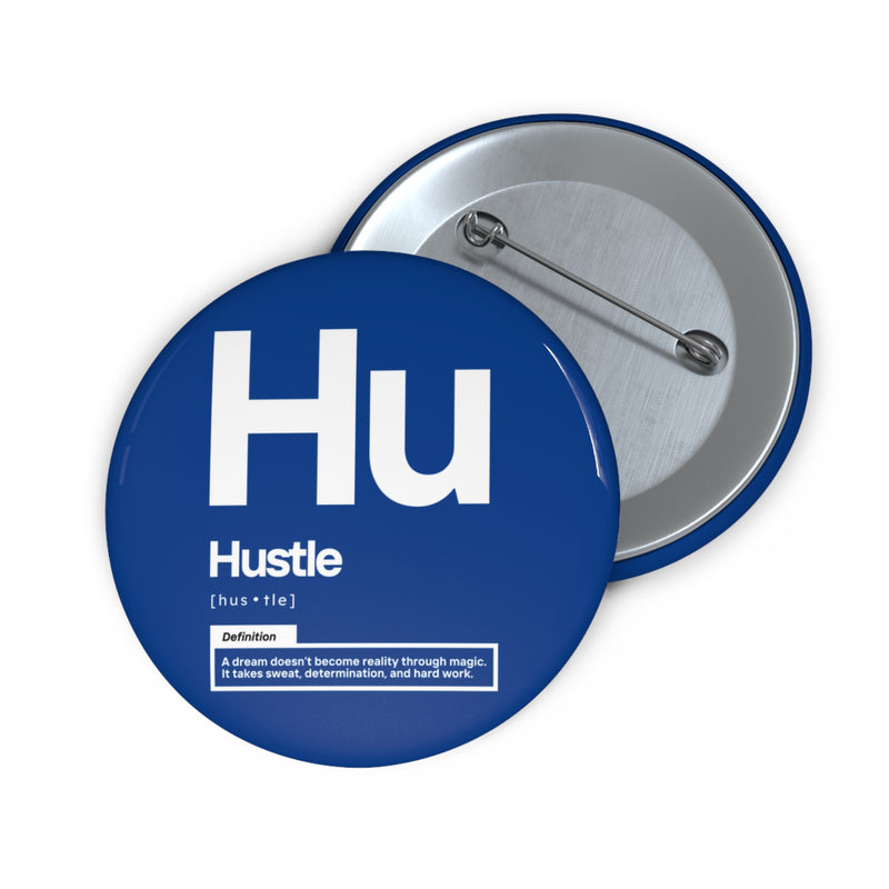 NOVL Round Pin: Hustle White | Dark Blue