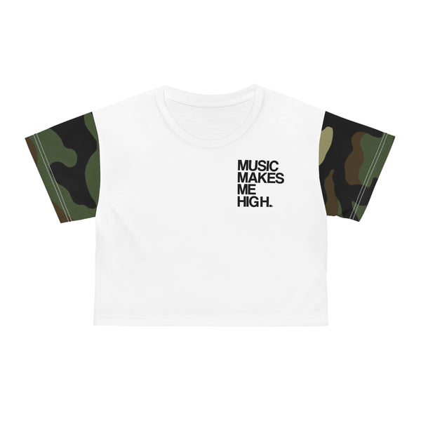 MMMH Cropped Top: Camo/White | Black