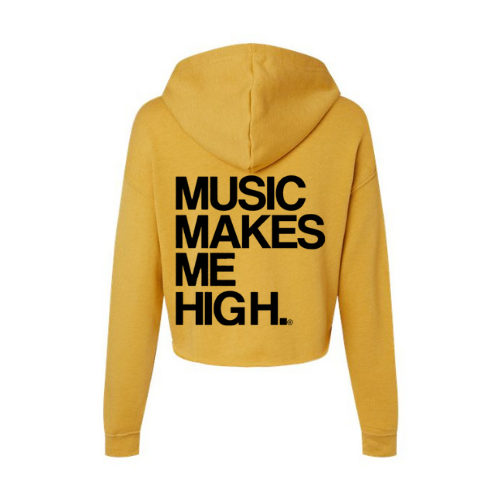 MMMH Cropped Hoodie: Heather Mustard | Black