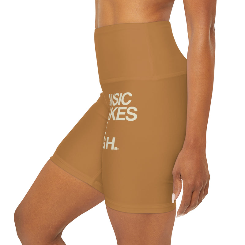 MMMH Yoga Shorts: Light Brown | Beige