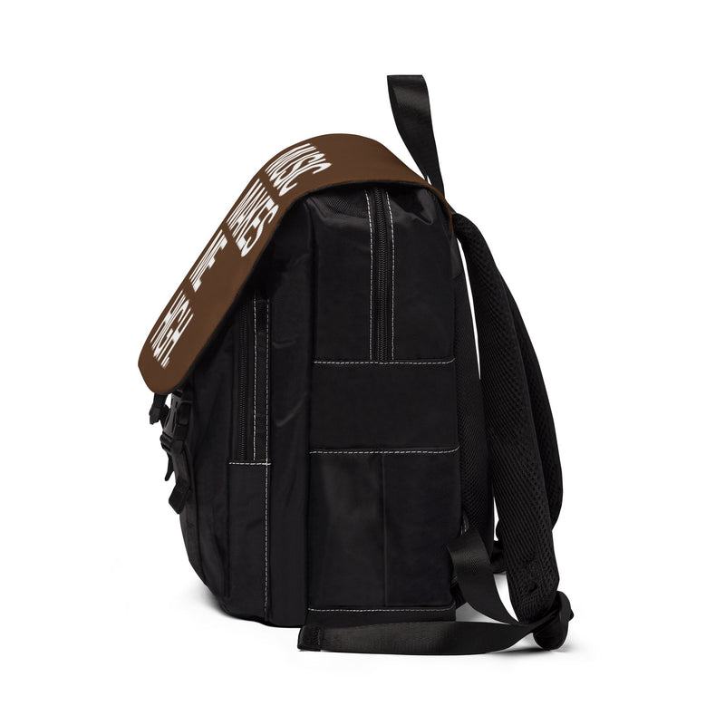 MMMH Backpack: Brown | White Lettering