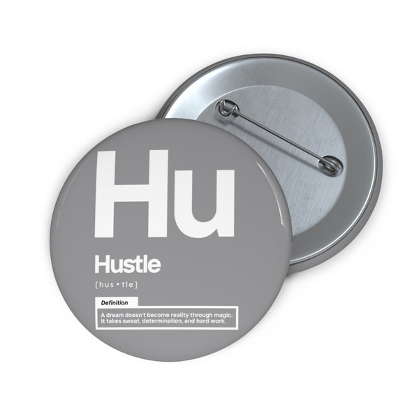 NOVL Round Pin: Hustle White | Grey