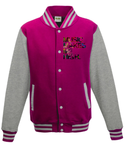 MMMH Unisex Letterman Jacket: Pink/Gray | Floral