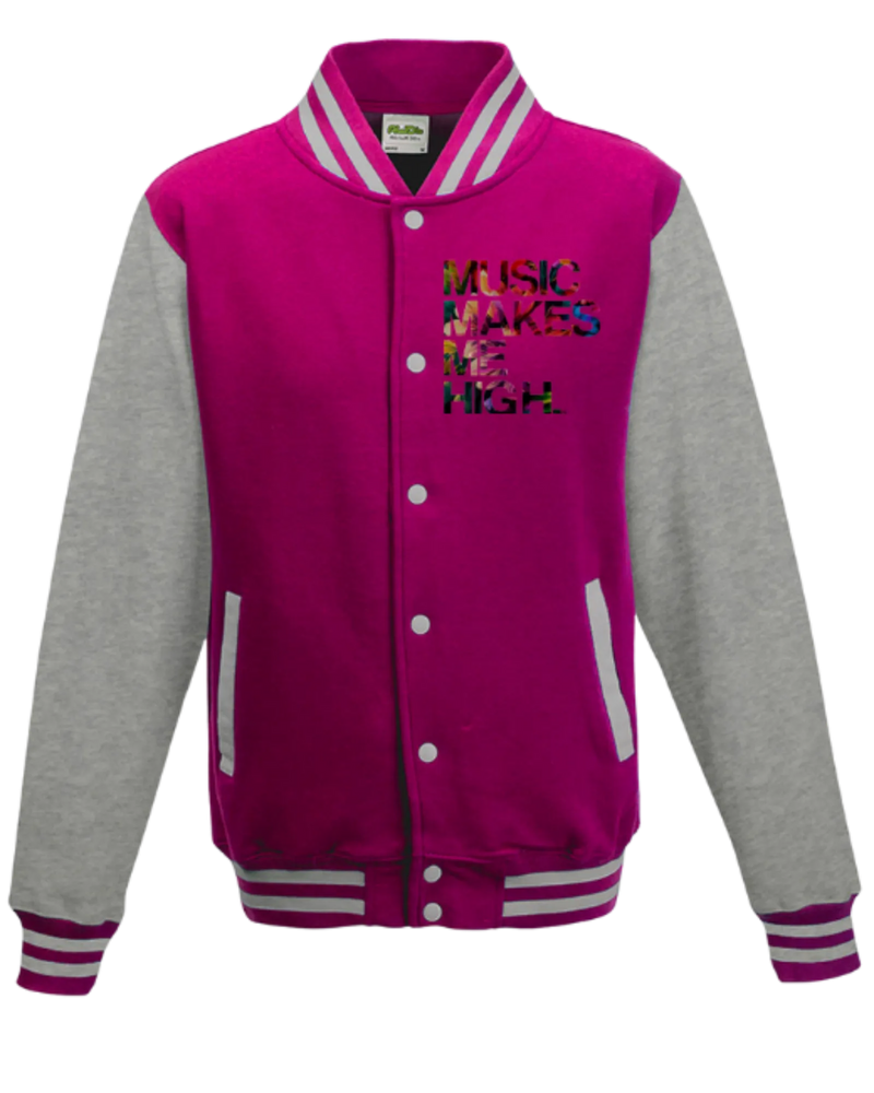 MMMH Unisex Letterman Jacket: Pink/Gray | Floral