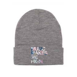 MMMH Beanie: Heather Gray | Flowers