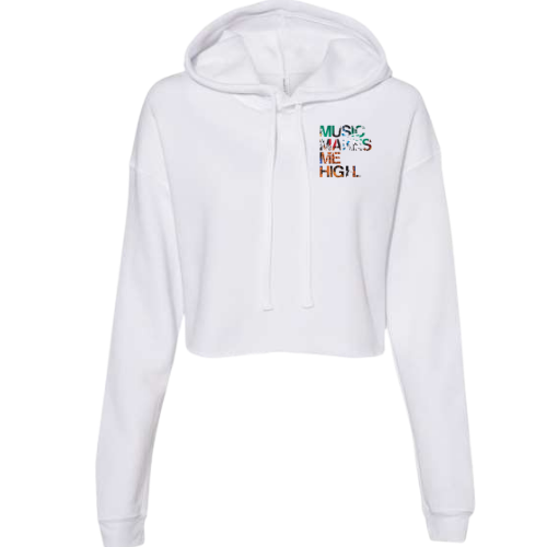 MMMH Cropped Hoodie: White | Graffiti