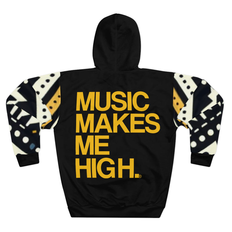 MMMH Unisex Hoodie: Black Abstract/Black | Yellow