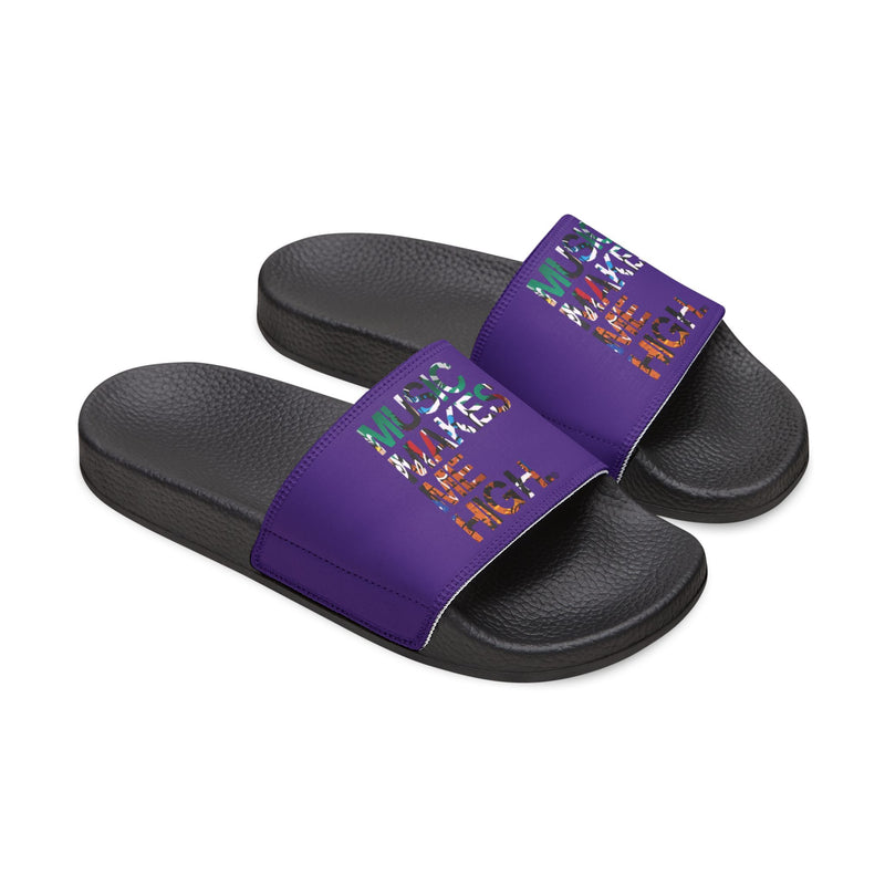 MMMH Unisex Slides: Purple/Black | Graffiti