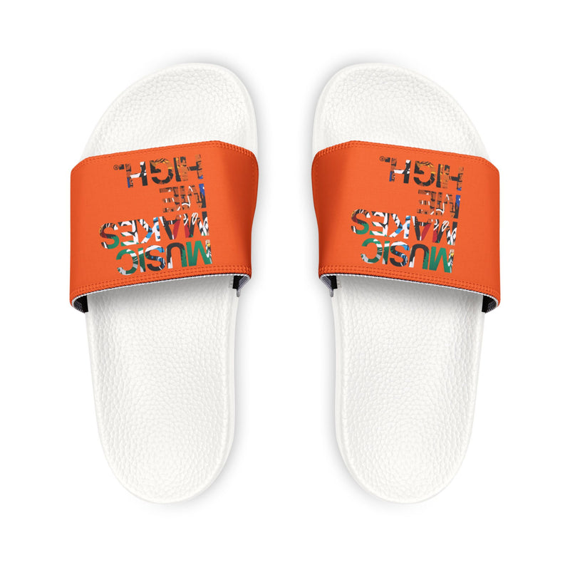 MMMH Unisex Slides: Orange/White | Graffiti