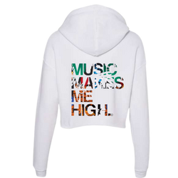 MMMH Cropped Hoodie: White | Graffiti