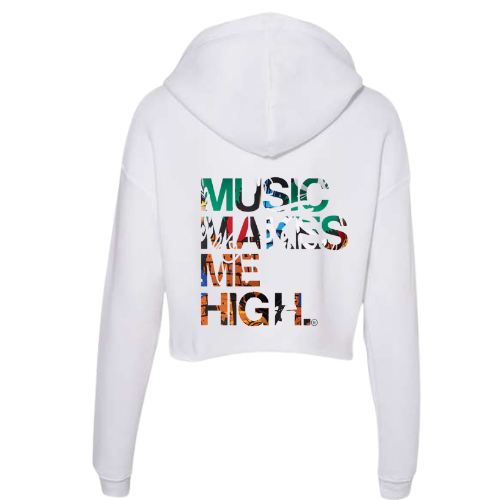 MMMH Cropped Hoodie: White | Graffiti