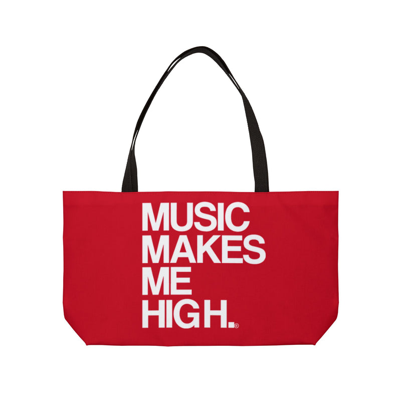 MMMH Weekender Bag (Black Handle): Red | White