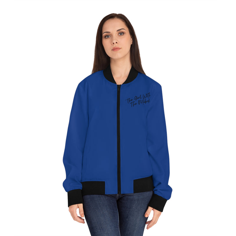 TGWTN Women's Bomber Jacket: Black | Dark Blue