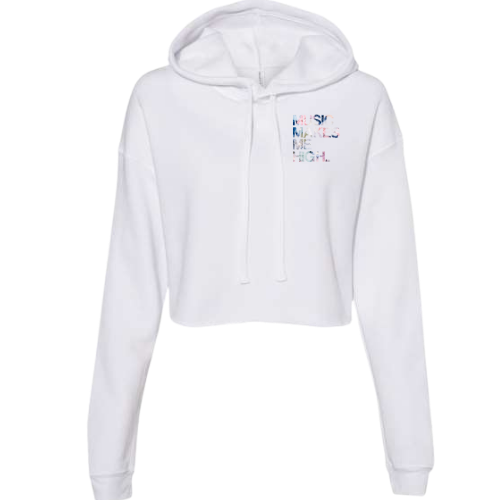 MMMH Cropped Hoodie: White | Flowers