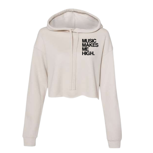 MMMH Cropped Hoodie: Heather Dust | Black