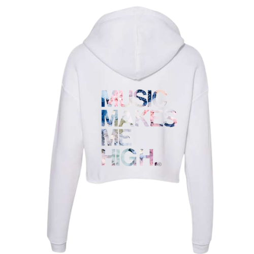 MMMH Cropped Hoodie: White | Flowers