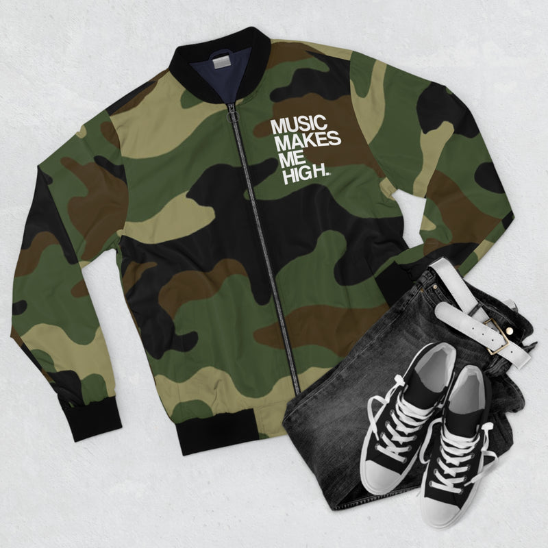 MMMH Unisex Bomber Jacket: Camo | White