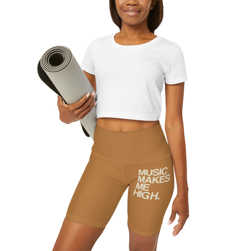 MMMH Yoga Shorts: Light Brown | Beige