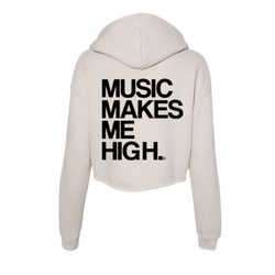 MMMH Cropped Hoodie: Heather Dust | Black