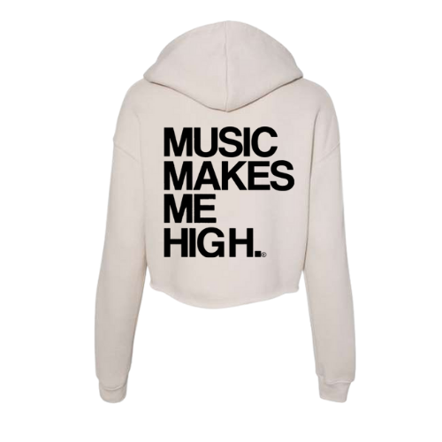 MMMH Cropped Hoodie: Heather Dust | Black