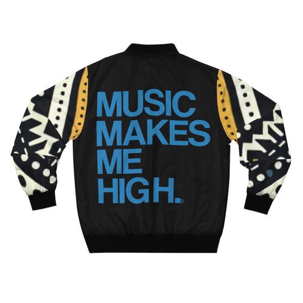 MMMH Unisex Bomber Jacket: Black Abstract/Black | Blue