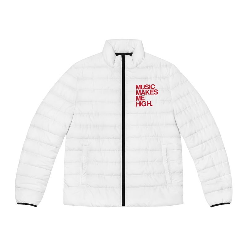 MMMH Men's Puffer Jacket: White | Red