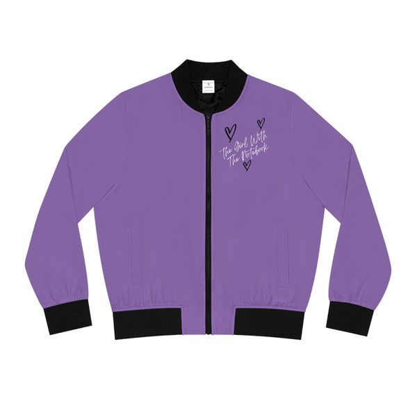 TGWTN Women's Bomber Jacket: Black/White | Light Purple