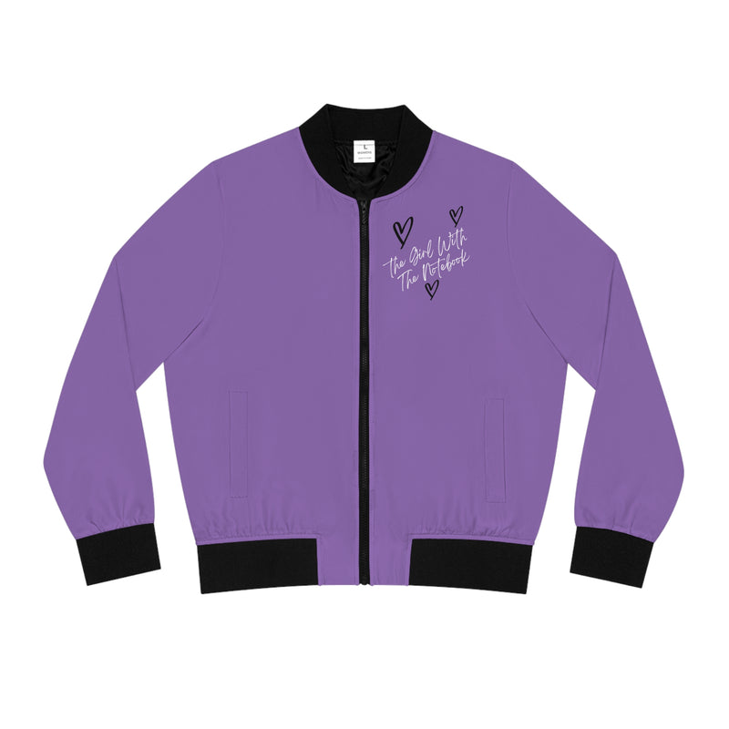 TGWTN Women's Bomber Jacket: Black/White | Light Purple