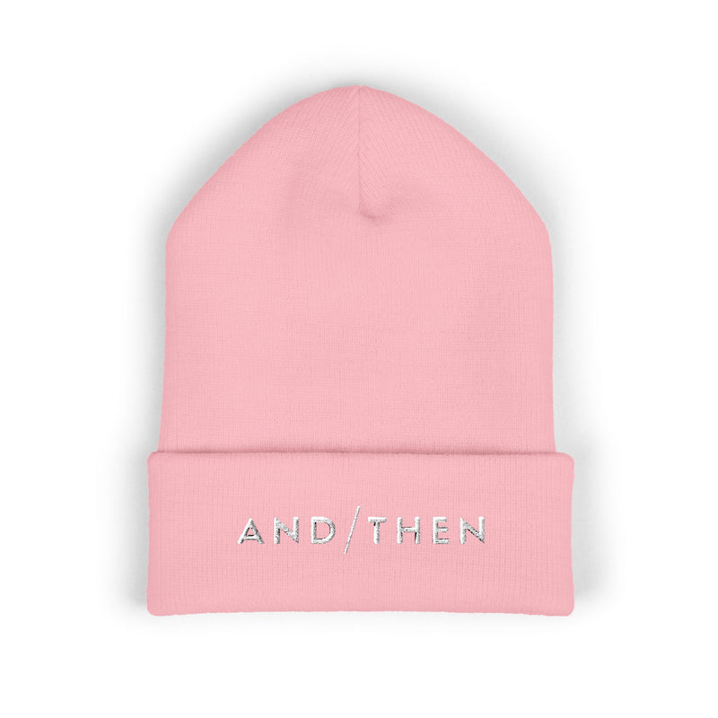 IJTT Beanie Hat: AT Slash White | Light Pink