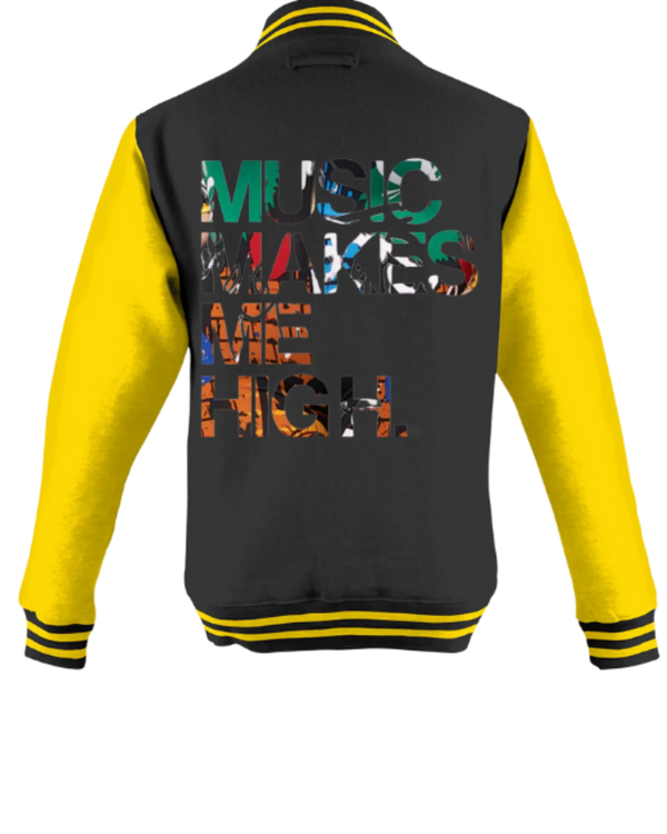 MMMH Unisex Letterman Jacket: Black/Yellow | Graffiti