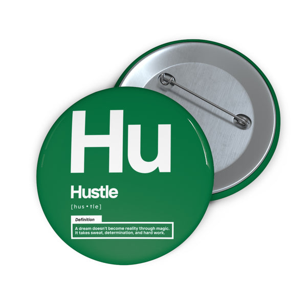 NOVL Round Pin: Hustle White | Dark Green