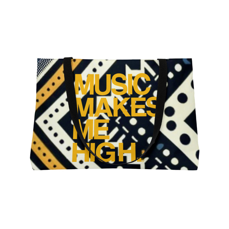 MMMH Weekender Bag (Black Handle): Black Abstract | Yellow