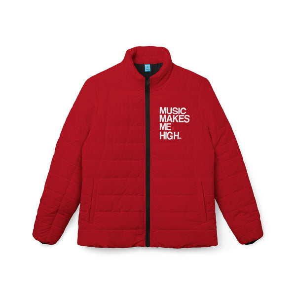 MMMH Women’s Puffer Jacket: Red | White