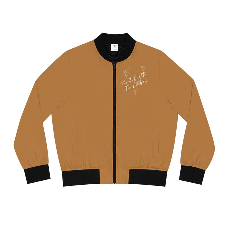 TGWTN Women's Bomber Jacket: Brown/White | Light Brown