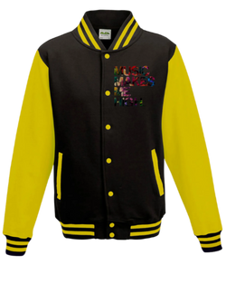 MMMH Unisex Letterman Jacket: Black/Yellow | Floral