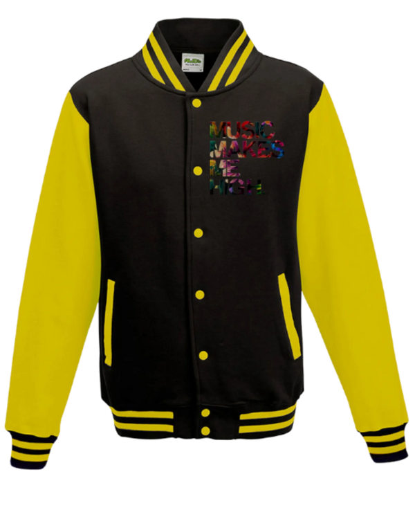 MMMH Unisex Letterman Jacket: Black/Yellow | Floral