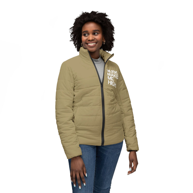 MMMH Women’s Puffer Jacket: Gold | White