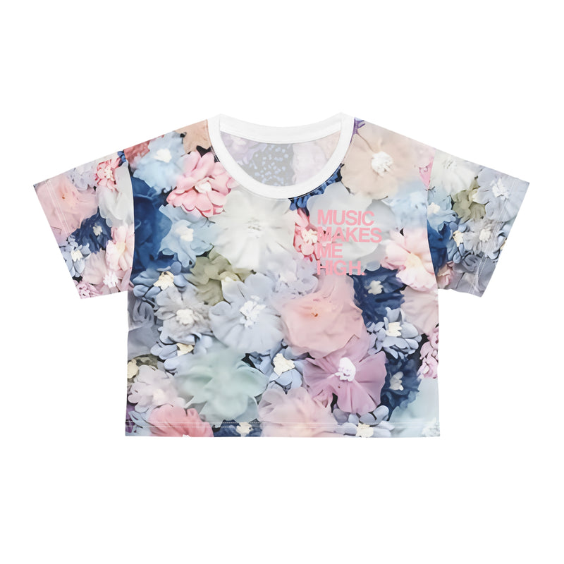 MMMH Cropped Top: Flowers | Light Pink