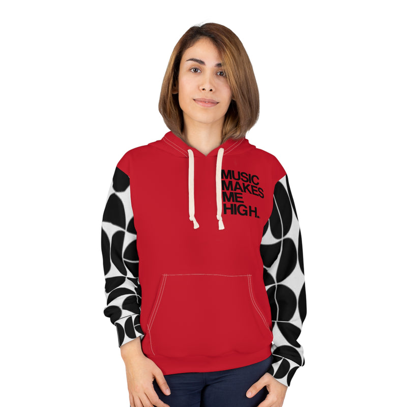 MMMH Unisex Hoodie: Black Geo/Red | Black