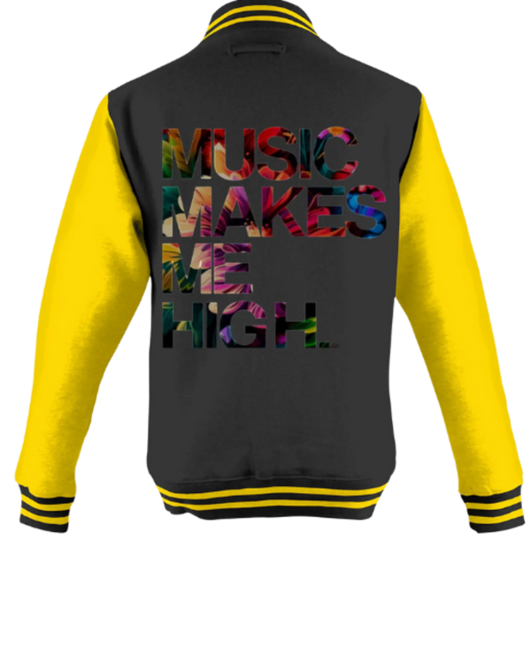 MMMH Unisex Letterman Jacket: Black/Yellow | Floral