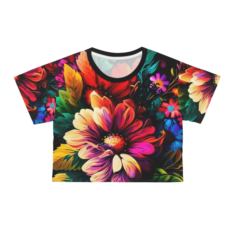 MMMH Cropped Top: Floral | Black