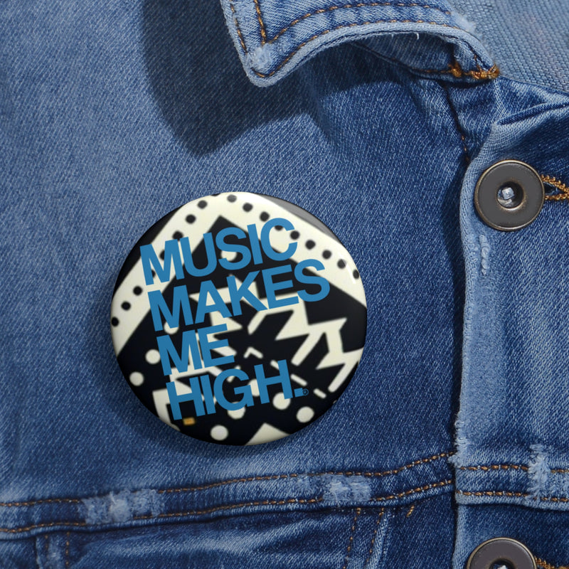 MMMH Round Pin: Black Abstract | Blue