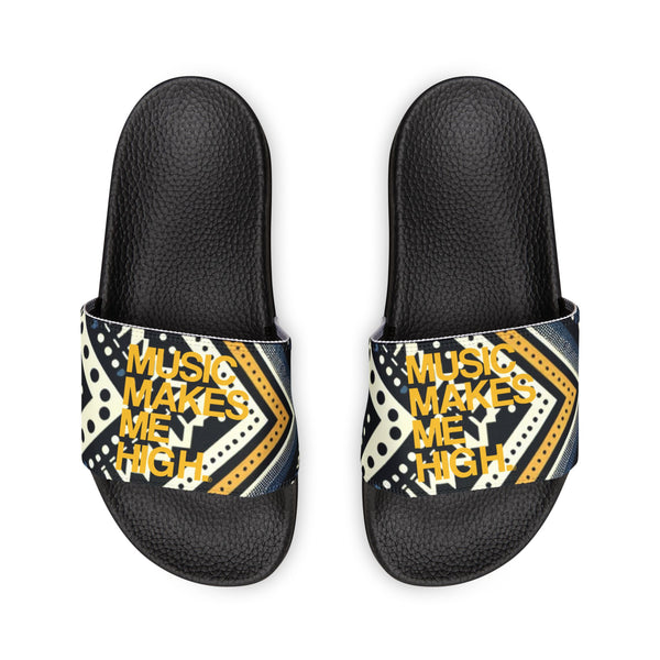 MMMH Unisex Sandals: Black Abstract | Yellow