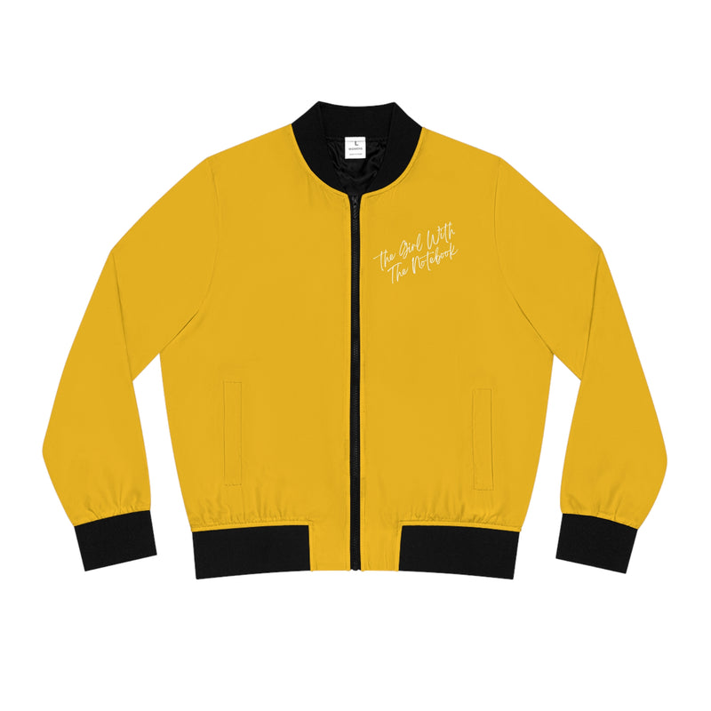 TGWTN Women's Bomber Jacket: White | Yellow