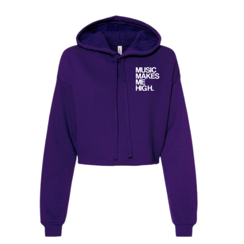 MMMH Cropped Hoodie: Purple | White