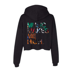 MMMH Cropped Hoodie: Black | Graffiti