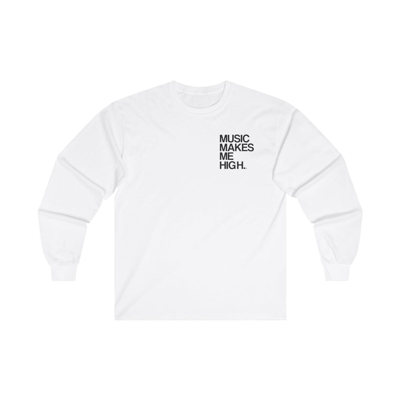 MMMH Unisex Long Sleeve Tee: White | Black Lettering