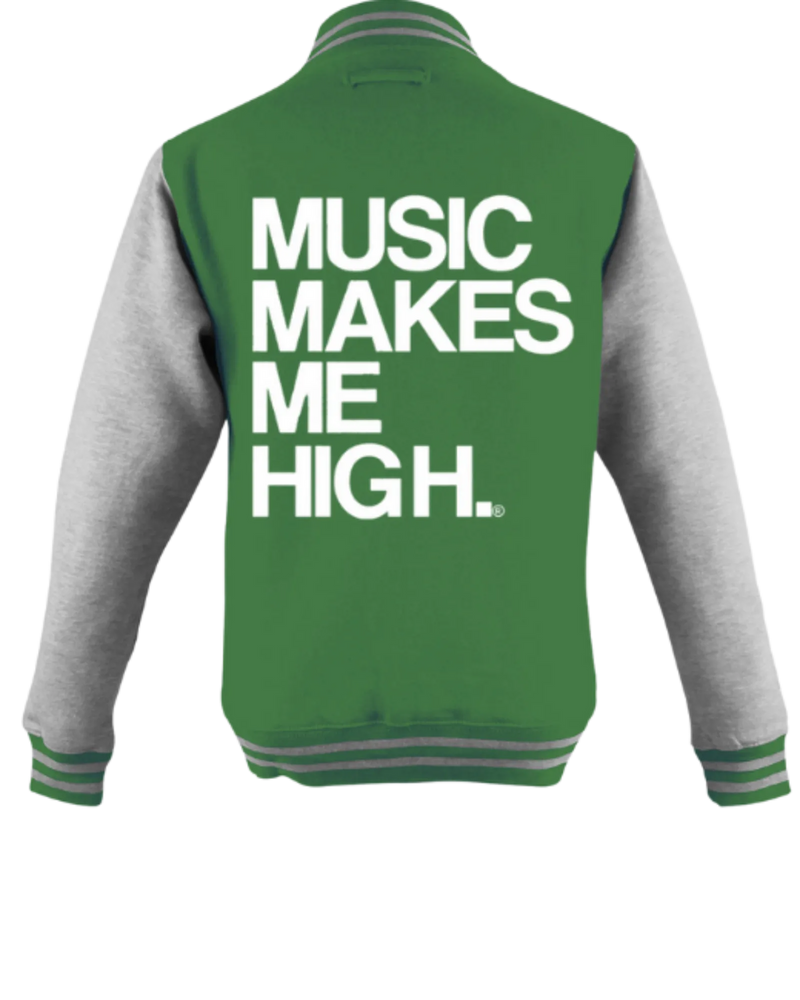 MMMH Unisex Letterman Jacket: Green/Gray | White