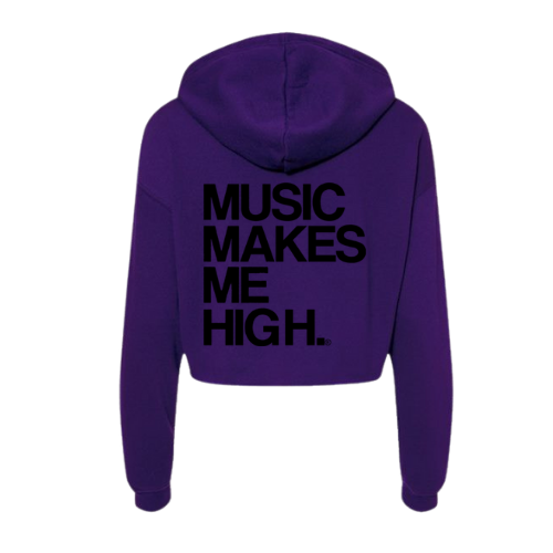 MMMH Cropped Hoodie: Purple | Black